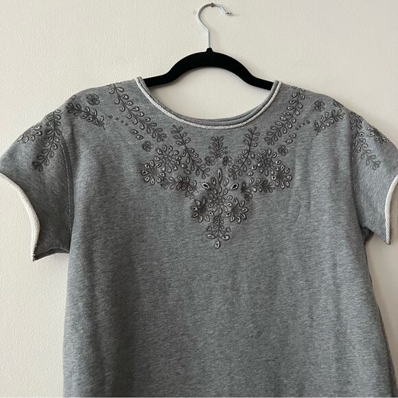 Rag & Bone/Jean Eyelet Grey Sweatshirt Dress - Picture 3 of 5